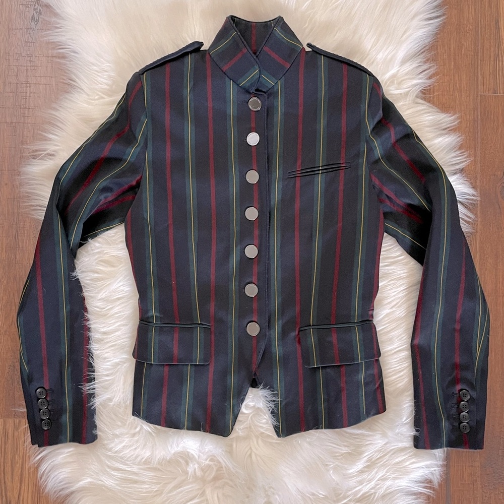 Shanghai Tang Size 2 (Xs) Stripe Mandarin Blazer … - image 1